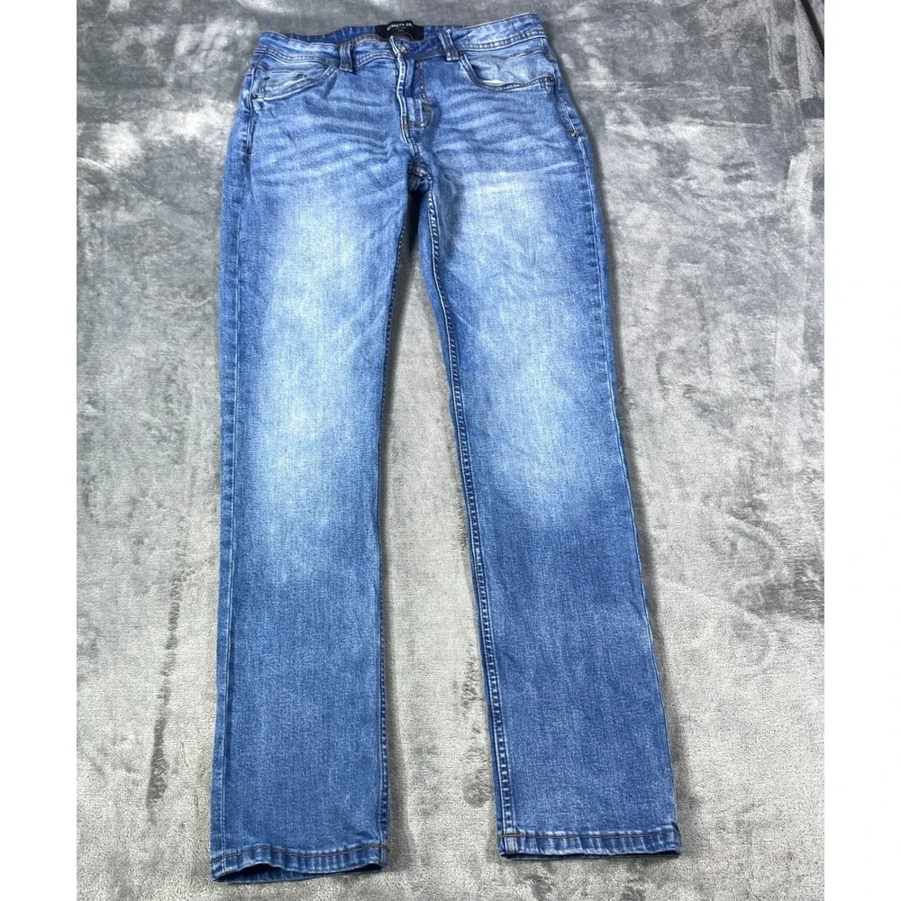 Kenneth Cole Jeans Fits 32x30 Slim Fit Medium Wash Denim Fade Whiskers Stretch